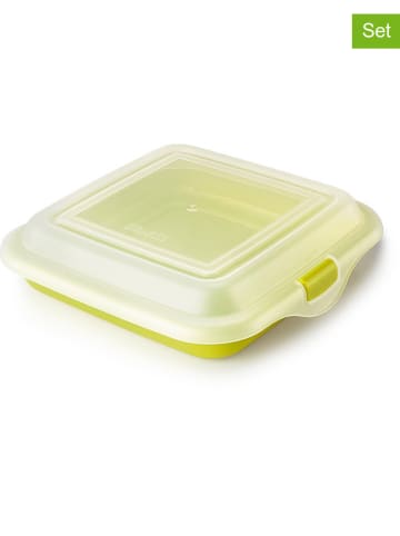Ibili 3er-Set: Sandwichboxen in Grün - (L)14,5 x (B)14,5 cm