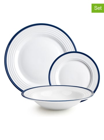 Ibili 12tlg. Tafelservice ''Provance'' in Blau/ Weiß