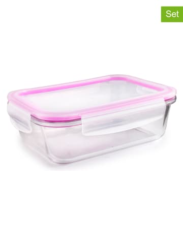 Ibili 3er-Set: Frischhaltedosen ''Basic'' in Pink - 1,5 l
