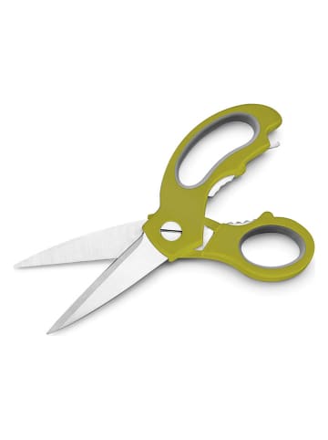 Ibili Nożyczki kuchenne "Luxe" w kolorze srebrno-zielonym - dł. 23 cm