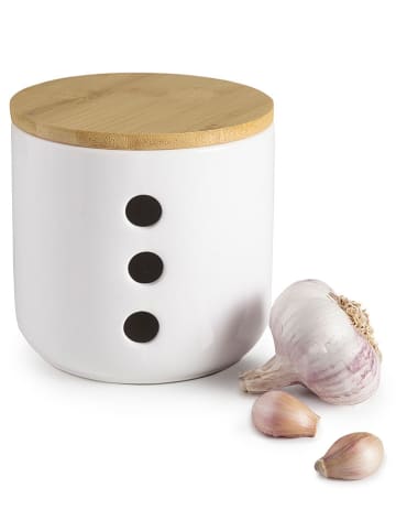 Ibili Pojemnik w kolorze beżowo-białym na czosnek - wys. 12 x Ø 12 cm