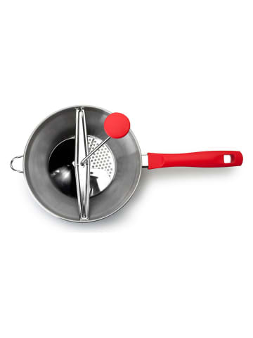 Ibili 4-częściowy zestaw w kolorze srebrno-czerwonym