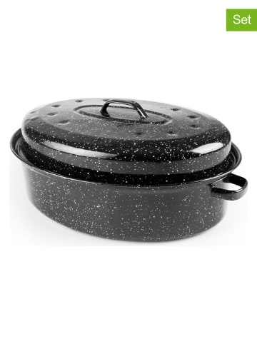 Ibili 2tlg. Set: Bräter in Schwarz - (B)42 x (H)15 cm