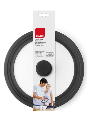 Ibili Szklana pokrywka w kolorze czarnym - Ø 24 cm