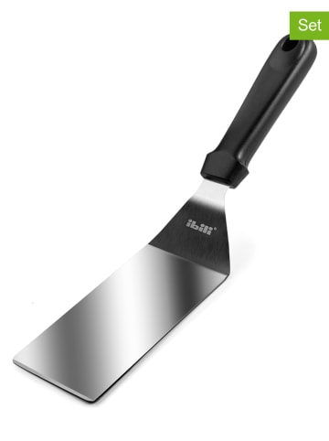 Ibili 2er-Set: Spateln ''Ecoprof''' in Silber/ Schwarz - (L)25 x (B)7 cm