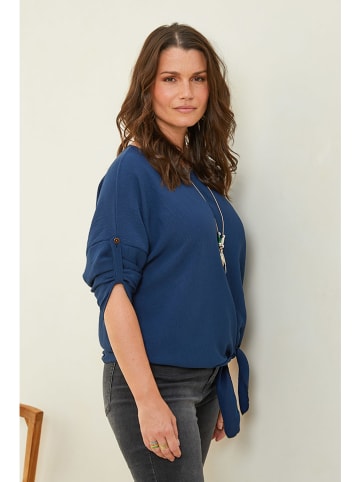 Curvy Lady Bluse in Dunkelblau