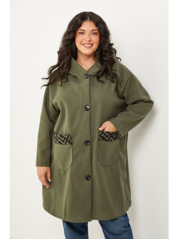 Curvy Lady Übergangsjacke in Khaki