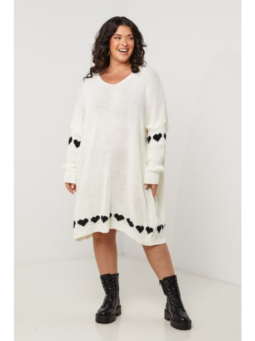 Curvy Lady Gebreide jurk wit