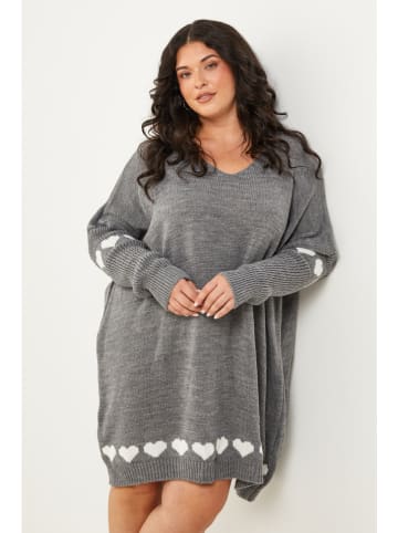 Curvy Lady Gebreide jurk grijs