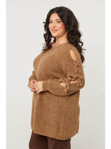 Curvy Lady Pullover in Hellbraun