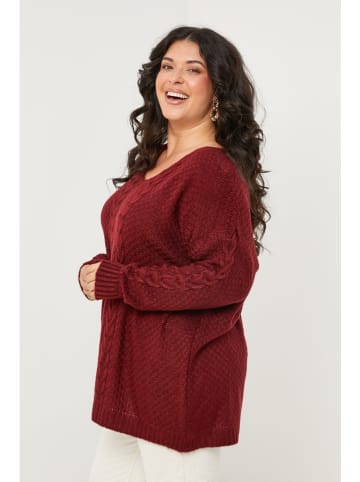 Curvy Lady Sweter w kolorze bordowym