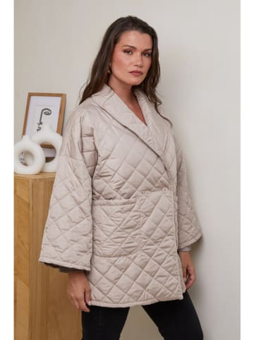 Curvy Lady Doorgestikte jas beige