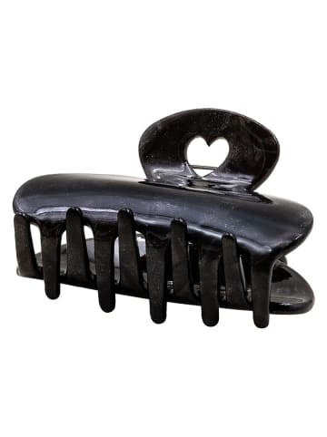 Eulenschnitt Haarklammer ''Herz'' in Schwarz - (L)7 cm