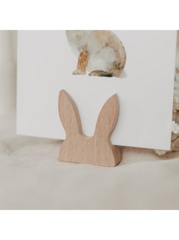 Eulenschnitt Kartenständer ''Hase'' in Beige - (B)3,8 x (H)4,6 x (T)1,5 cm