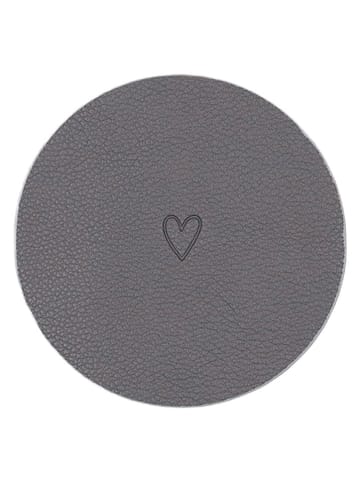 Eulenschnitt 2er-Set: Untersetzer ''Herz'' in Grau - Ø 11,2 cm