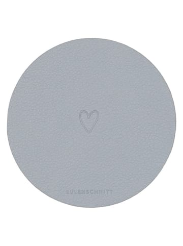 Eulenschnitt 2er-Set: Untersetzer ''Herz'' in Grau - Ø 11,2 cm