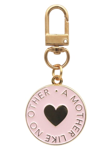 Eulenschnitt Schlüsselanhänger ''Mother'' in Gold/ Rosa - (L)6,8 cm