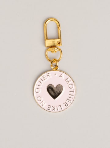 Eulenschnitt Schlüsselanhänger ''Mother'' in Gold/ Rosa - (L)6,8 cm