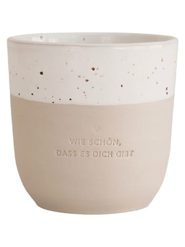 Eulenschnitt Becher ''wie schön'' in Beige - 320 ml