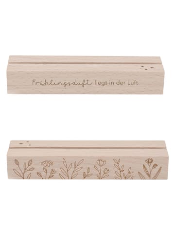 Eulenschnitt 2er-Set: Karten- und Blumenhalter in Beige - (B)12 cm
