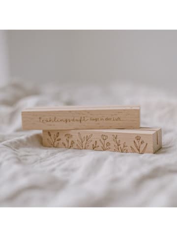 Eulenschnitt 2er-Set: Karten- und Blumenhalter in Beige - (B)12 cm