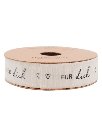 Eulenschnitt Geschenkband ''Für dich'' in Beige - (L)500 cm