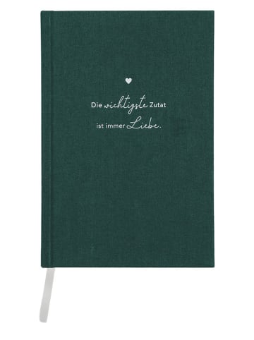 Eulenschnitt Rezeptbuch ''Wichtigste Zutat'' in Dunkelgrün - DIN A5