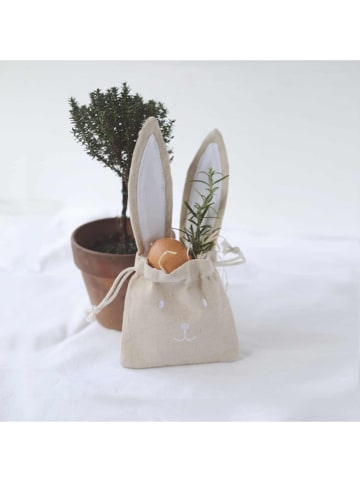 Eulenschnitt 2er-Set: Geschenkbeutel ''Häschen'' in Beige - (L)24 x (B)12 cm