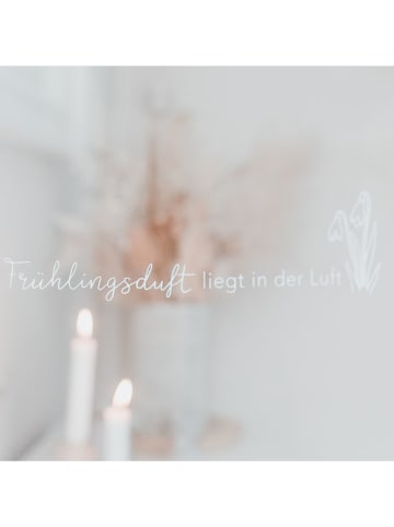 Eulenschnitt Wandstickerbogen ''Frühlingsduft'' in Weiß - (L)8 x (B)18 cm