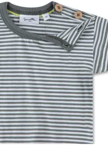 Sanetta Kidswear Koszulka w kolorze antracytowo-białym