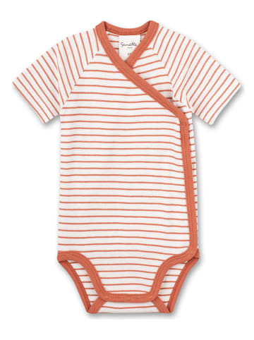 Sanetta Romper koraalrood/wit