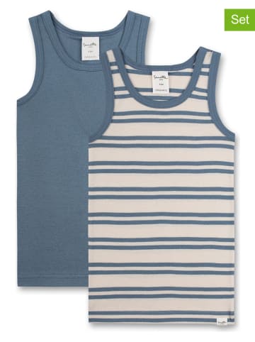 Sanetta Kidswear Podkoszulki (2 szt.) w kolorze niebiesko-beżowym