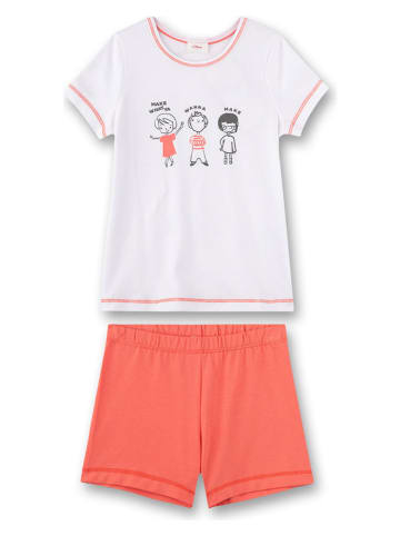 Sanetta Pyjama wit/oranje