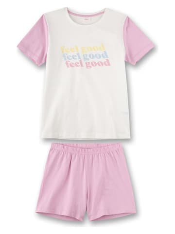 Sanetta Piżama w kolorze biało-jasnoróżowym