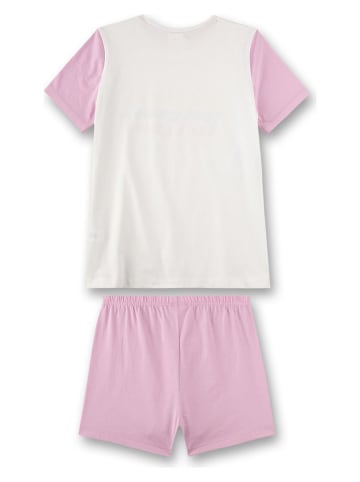 Sanetta Pyjama wit/lichtroze