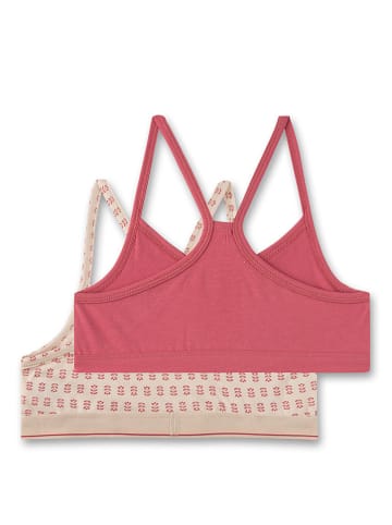 Sanetta 2-delige set: bustiers rood/beige