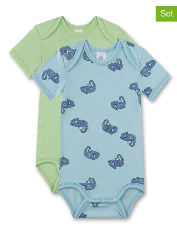 Sanetta 2-delige set: rompers groen/lichtblauw