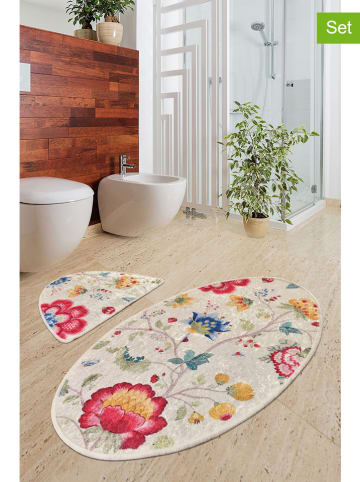 Colourful Cotton 2er-Set: Badvorleger "Arya" in Beige/ Bunt