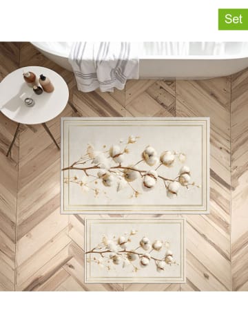 Colourful Cotton 2er-Set: Badvorleger in Creme