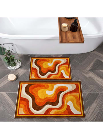 Colourful Cotton 2er-Set: Badvorleger in Orange