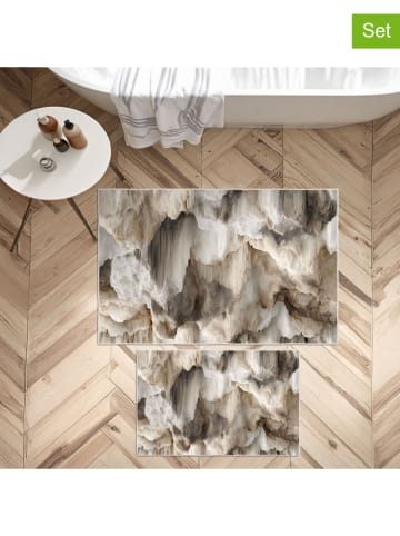 Colourful Cotton Dywaniki łazienkowe (2 szt.) w kolorze kremowo-beżowym