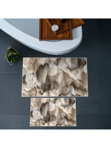 Colourful Cotton 2er-Set: Badvorleger in Creme/ Beige