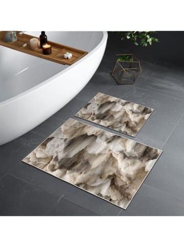 Colourful Cotton 2er-Set: Badvorleger in Creme/ Beige