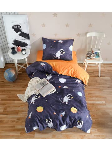 Colourful Cotton Beddengoedset "Astron" donkerblauw/oranje