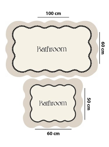 Colourful Cotton 2-delige set: badmatten "Bounde" crème/zwart