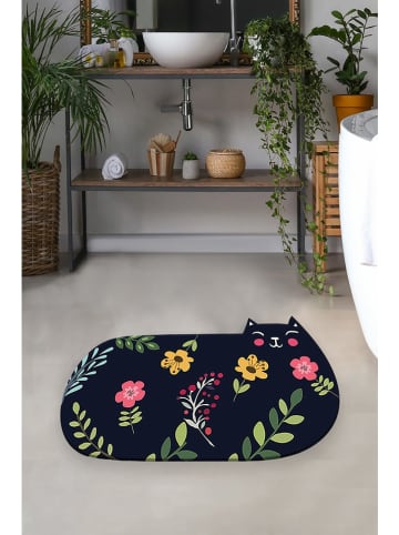 Colourful Cotton Dywanik łazienkowy "Cattest" w kolorze czarnym ze wzorem