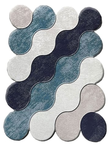 Colourful Cotton 2-delige set: badmatten "Circle" blauw