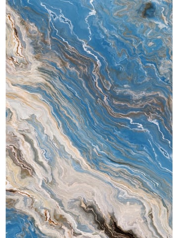 Colourful Cotton 2-delige set: badmatten blauw/wit