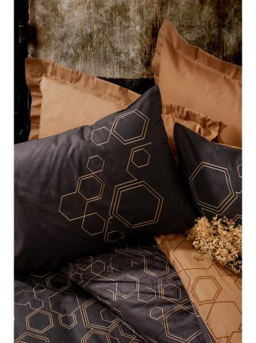 Colourful Cotton Renforcé beddengoedset "Dawn" antraciet/goudkleurig