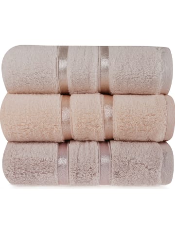 Colorful Cotton Ręczniki (3 szt.) w kolorze żółtym, lawendowym i brzoskwiniowym do rąk